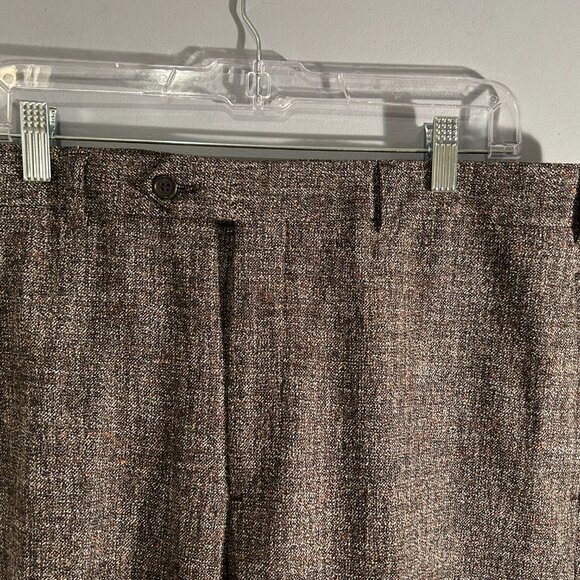 Brooks Brother 1818 Regent Italian Tweed Trousers Grey Wool Silk Cot Bld, 38x31 - Picture 5 of 10